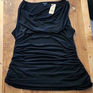 Drape front and waist slinky top